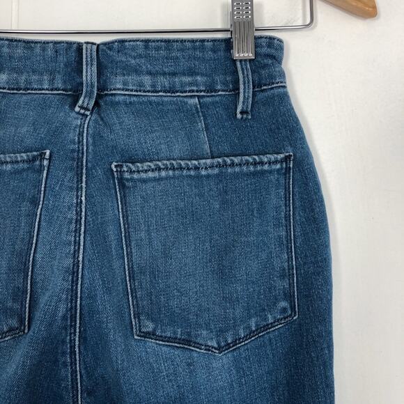 Frame Denim Flounce Flare Jean Crop High Rise Size 24 Copeland Blue Medium Wash - Picture 10 of 16